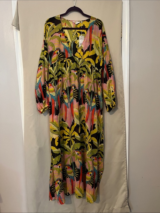Boden Dresses & Skirts - Boden Tropical Parrot Maxi Dress in Black, Pink, Yellow, Blue